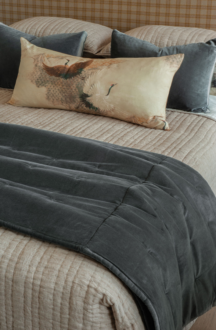 Bianca Lorenne Riga Charcoal Comforter | Luxury Velvet Comforter NZ image 0